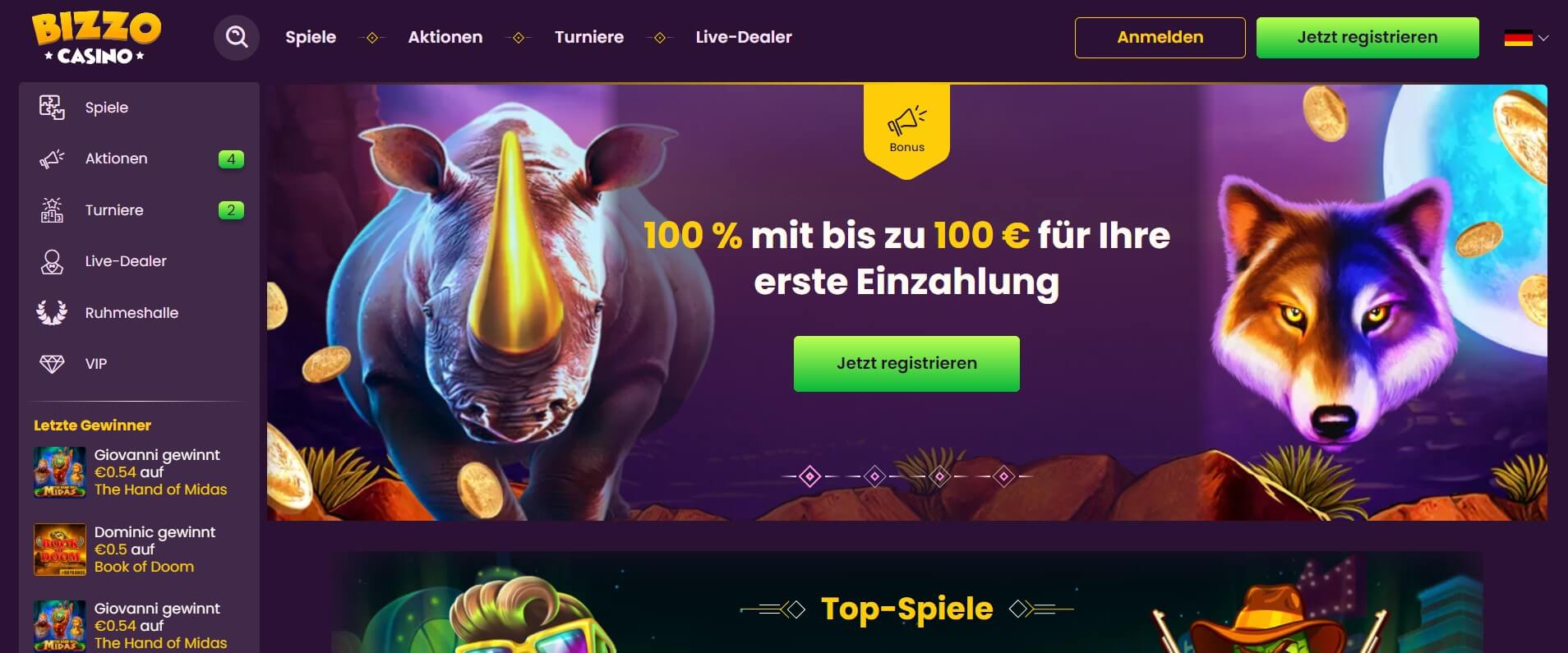 bizzo casino bonus