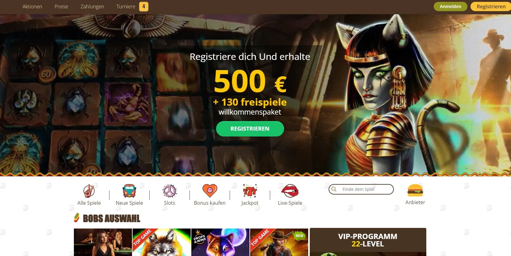 Willkommensbonus von Bob Casino