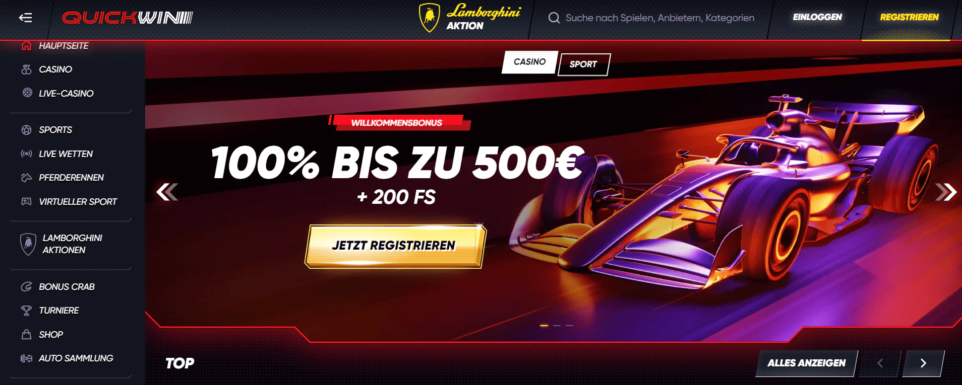 Willkommensbonus von Quickwin