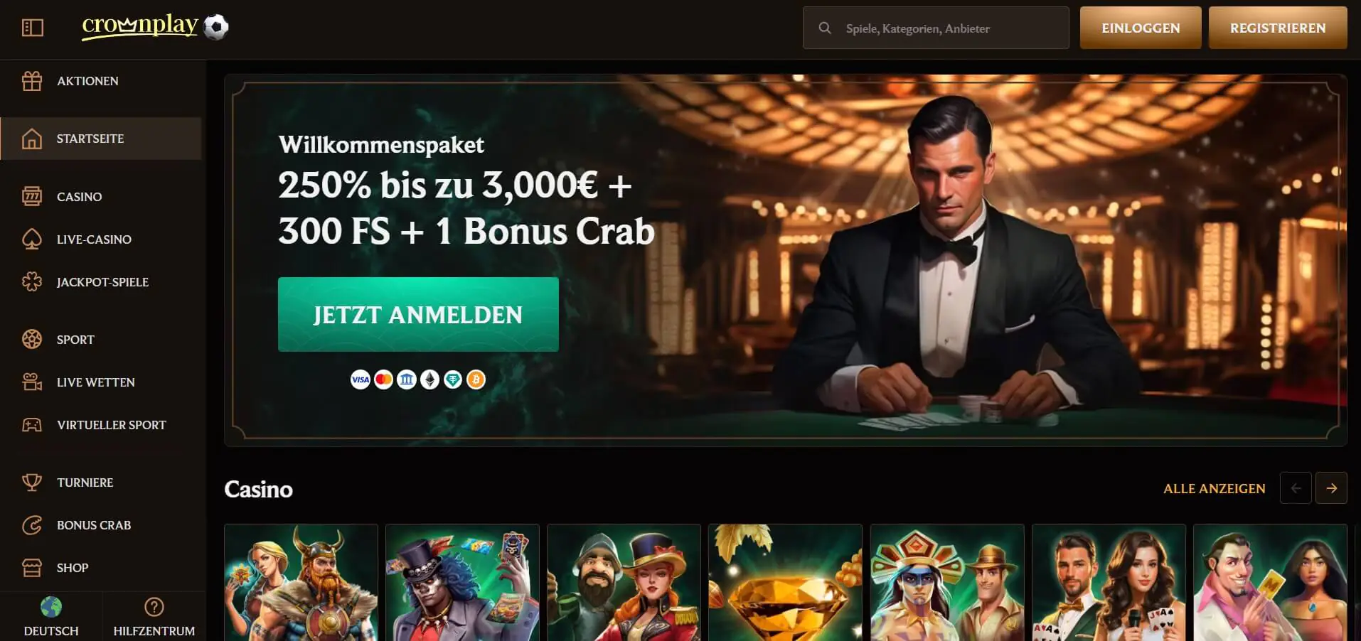 Willkommensbonus von Crownplay