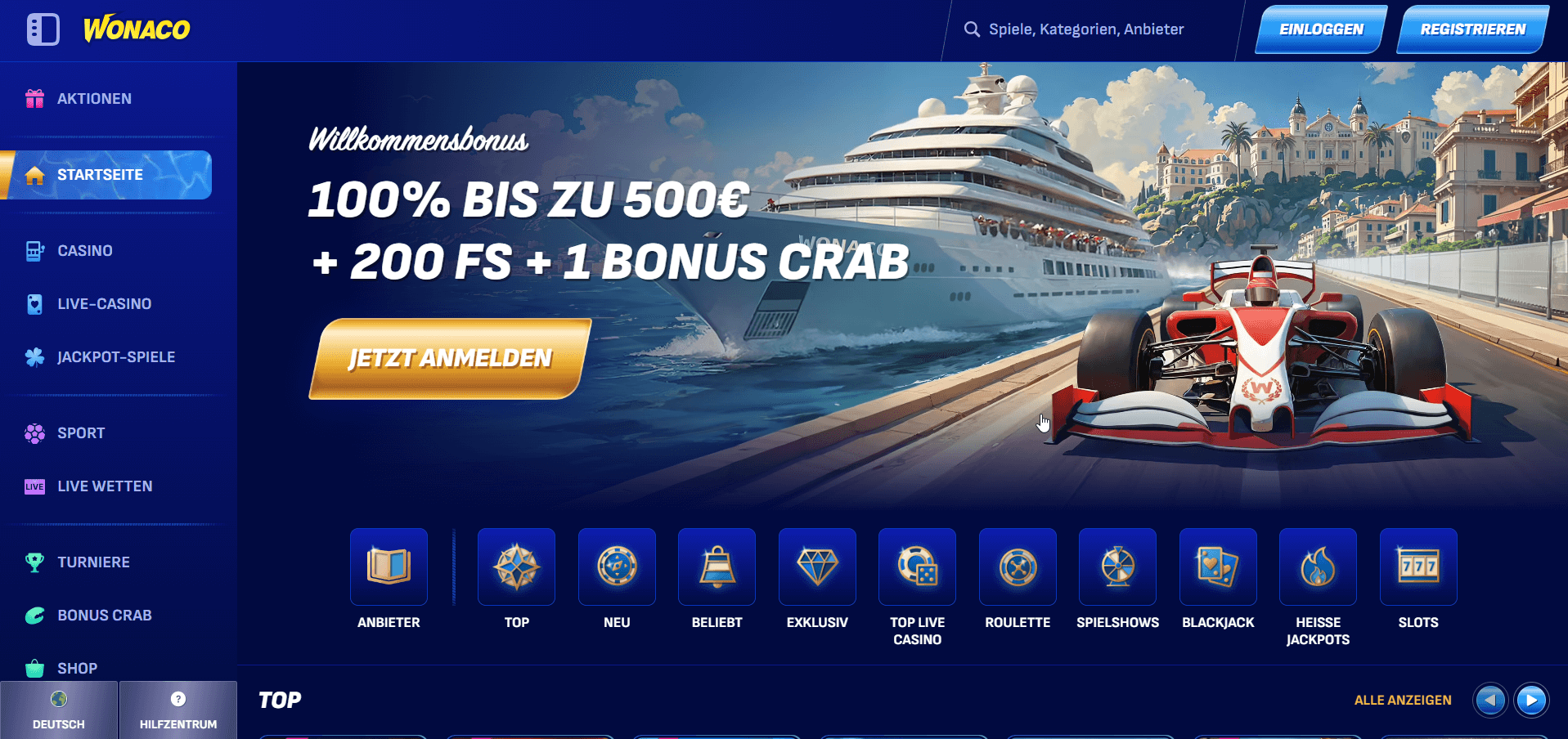 Wonaco Casino Bonus