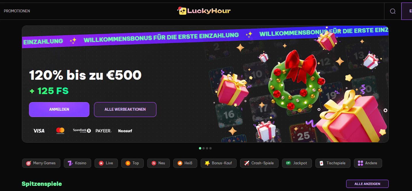 Willkommensbonus von LuckyHour