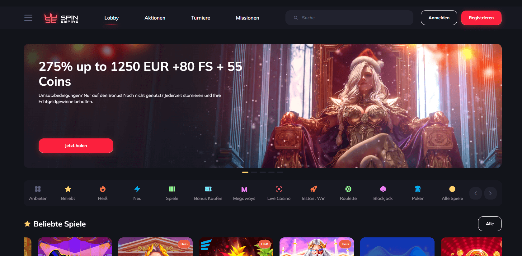 SpinEmpire Casino Willkommensbonus