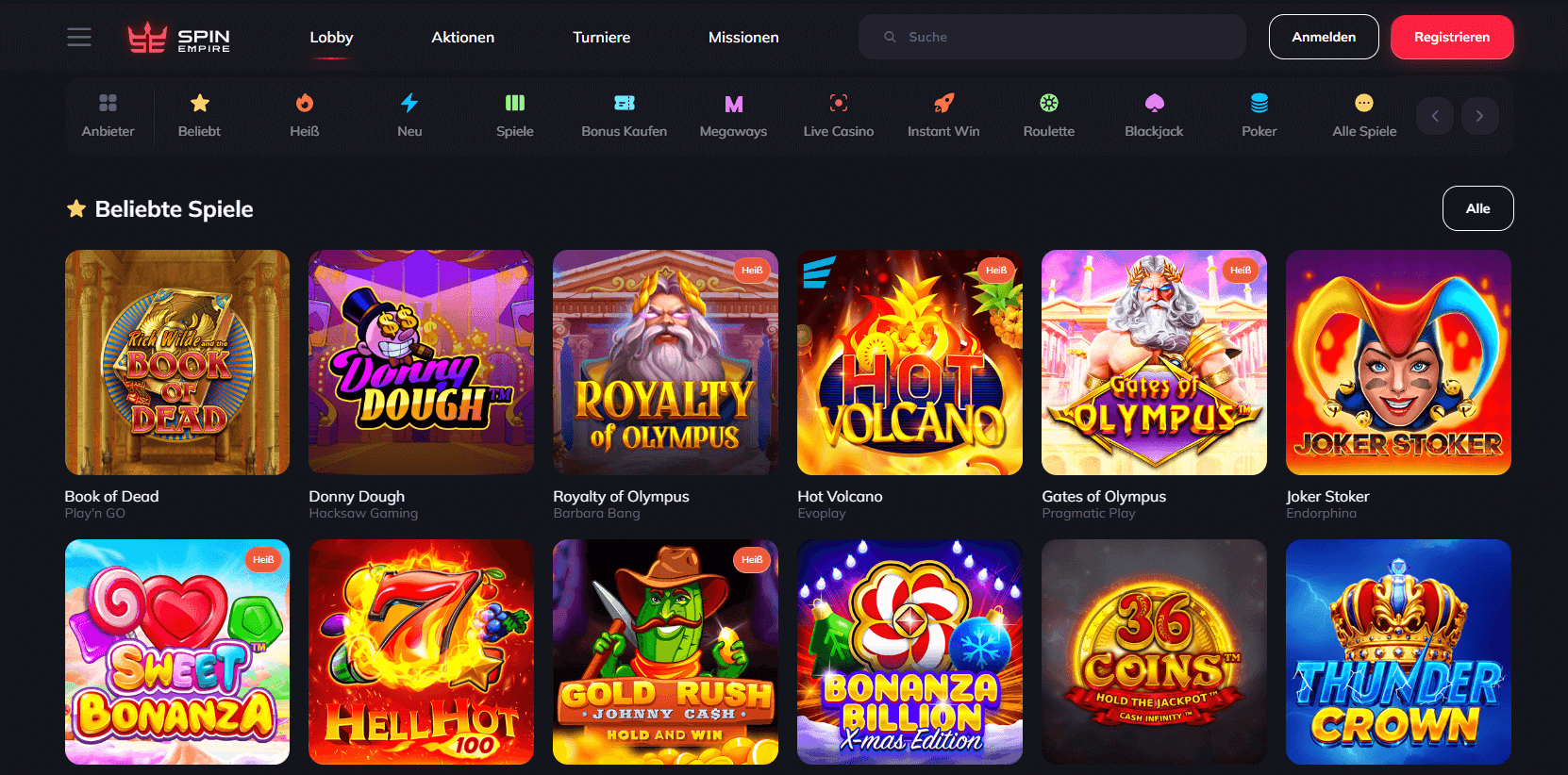 SpinEmpire Spiele